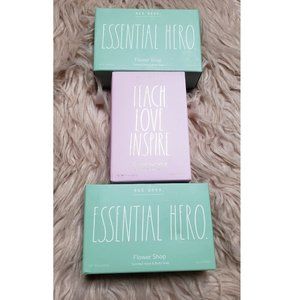 NIB RAE DUNN "ESSENTIAL HERO" SCENTED HAND AND BODY SOAP/ SET OF 3